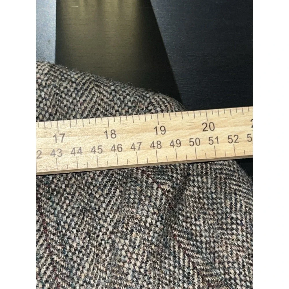 PENDELTON Blazer 44L Sport Coat Jacket Virgin Wool Brown Herringbone Elbow Patch